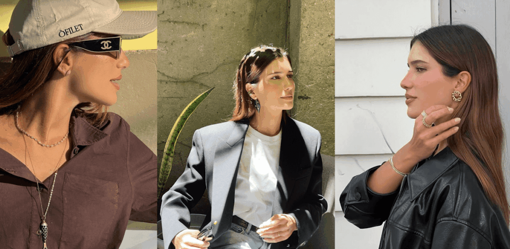 Bia Carvalho usando joias Carla Amorim