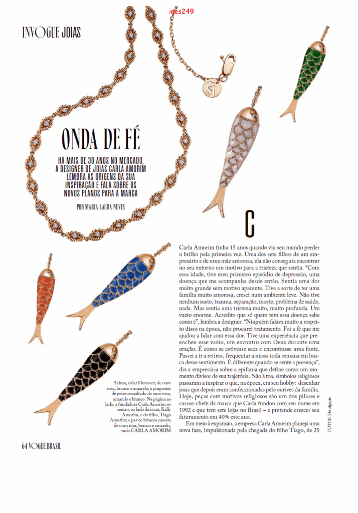 Designer de joias Carla Amorim lembra as origens da sua inspiração e fala sobre os novos planos para a marca - Reportagem Revista Vogue Brasil