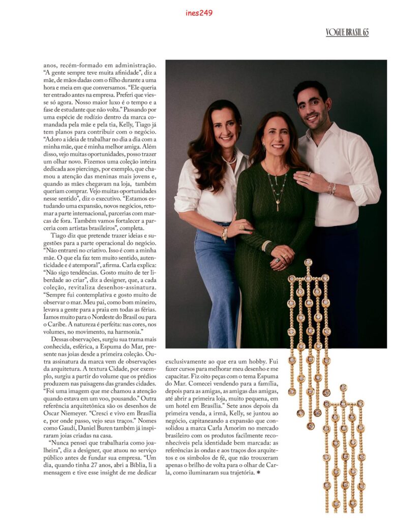 Designer de joias Carla Amorim - Reportagem Revista Vogue Brasil