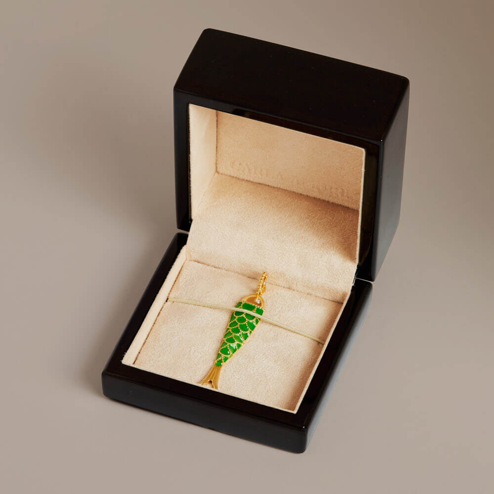 Pingente Peixe esmalte verde - Imagem 4