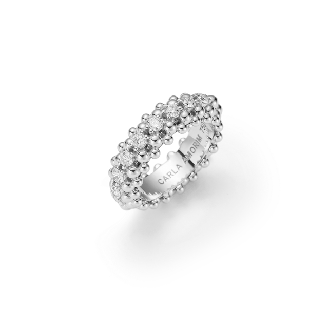 Aliança Espuma Grossa com Diamantes