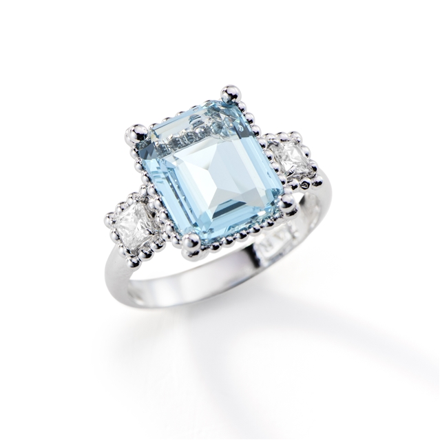 Anel Azulejo Emerald Cut