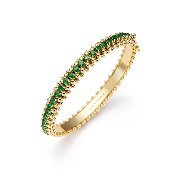 Pulseira Espuma Grossa com Esmeraldas