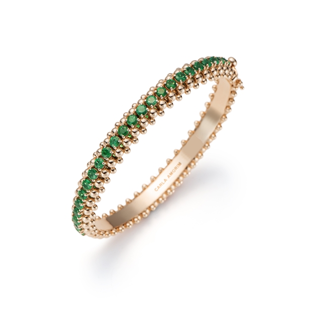 Pulseira Espuma Grossa com Esmeraldas